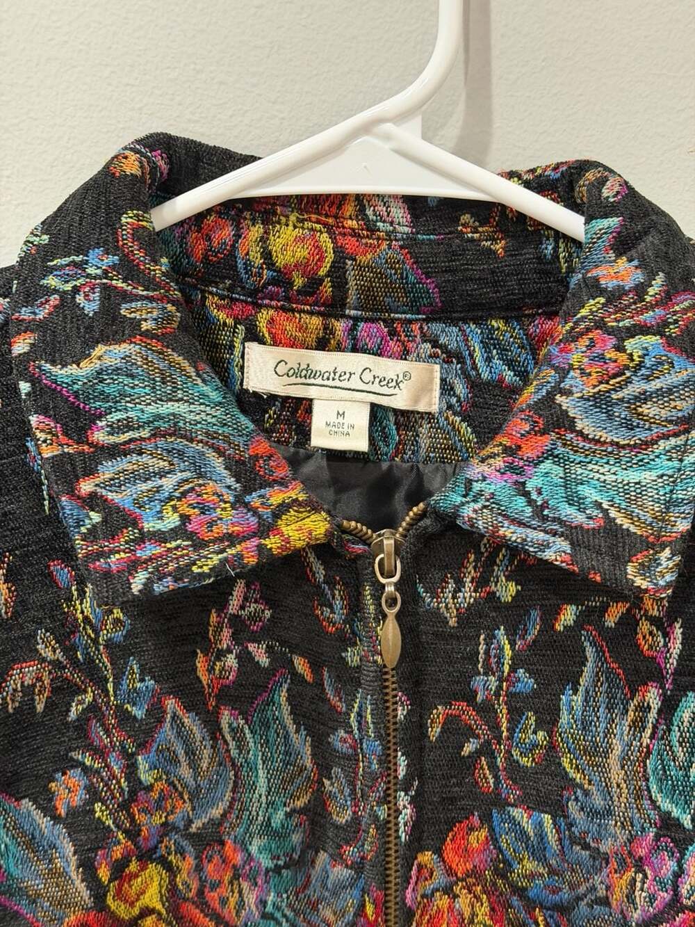 Coldwater Creek Floral Tapestry Zip-Up Jacket Size M - Picture 3 of 6